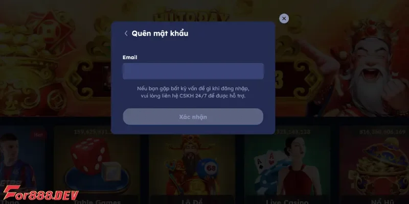 Hướng dẫn lấy lại mật khẩu đăng nhập khi quên